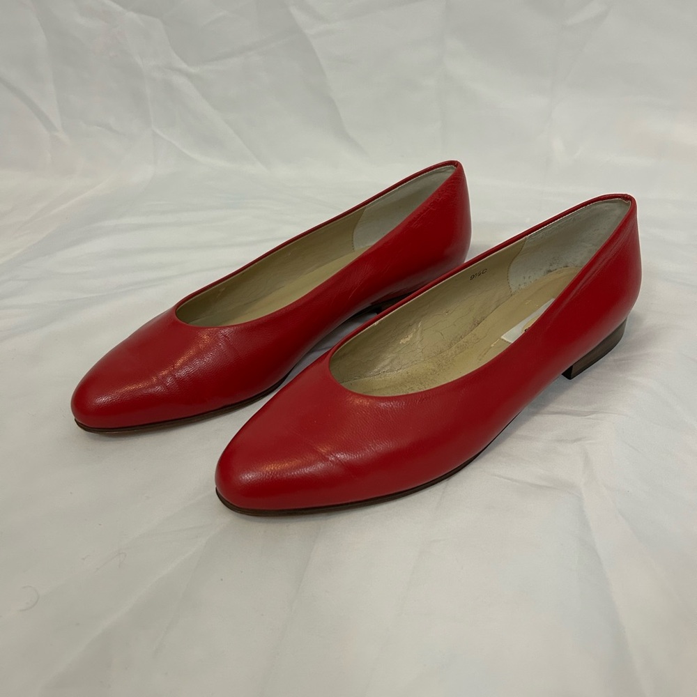 Red Leather Women's Flats